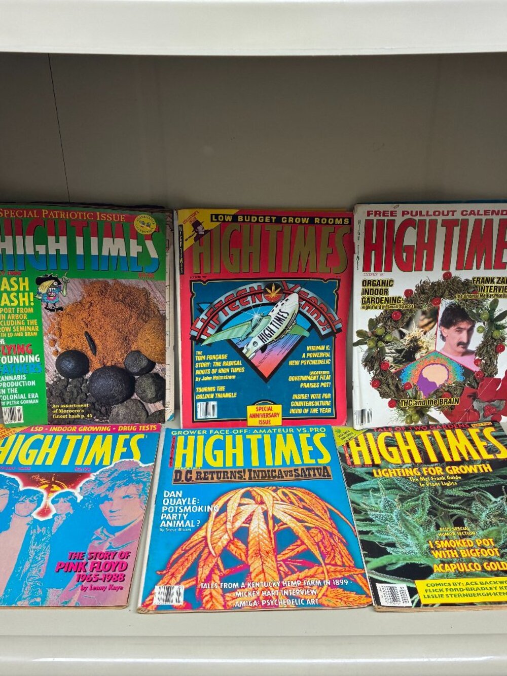 Vintage High Times Magazine Lot of 6 1980s Frank Zappa Pink Floyd Dan Quayle